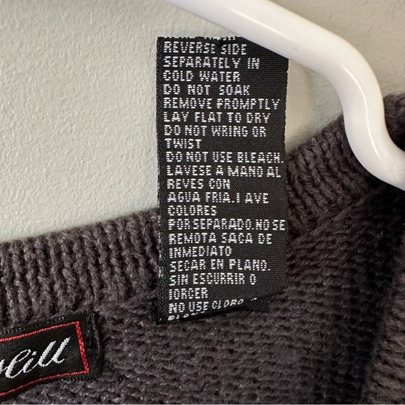 Ashley Hill Sweater Cardigan Womens Size Medium Gray White Christmas Vintage - Picture 10 of 16